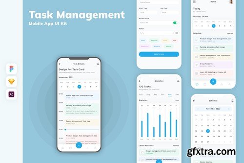 Task Management Mobile App UI Kit 8QFGXY9