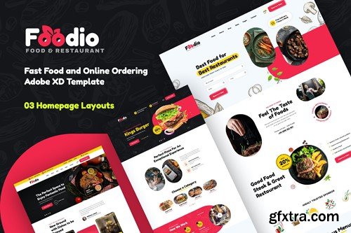 Foodio - Fast Food Adobe XD Template ZATPYWE