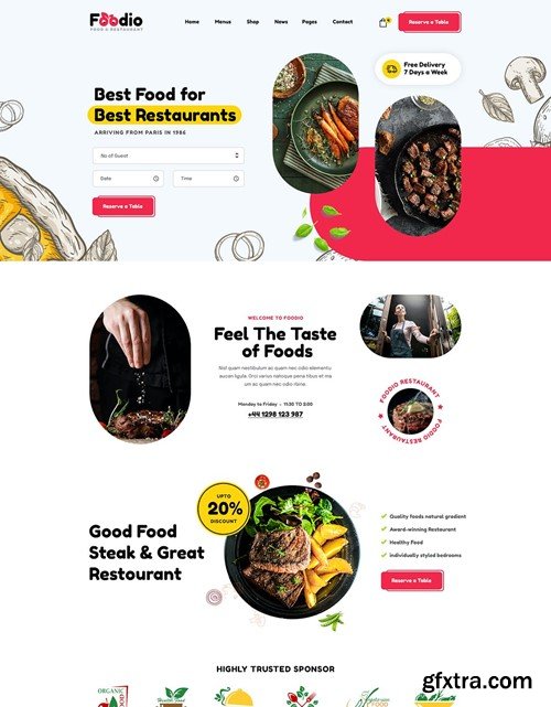 Foodio - Fast Food Adobe XD Template ZATPYWE