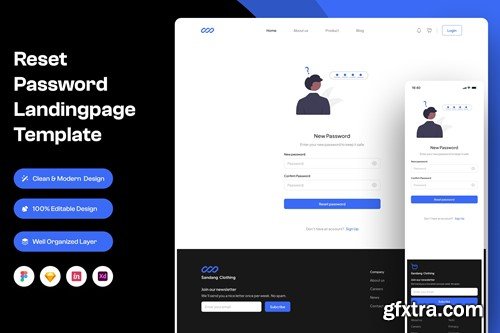 Reset Password Landing Page Template RC3WTEE