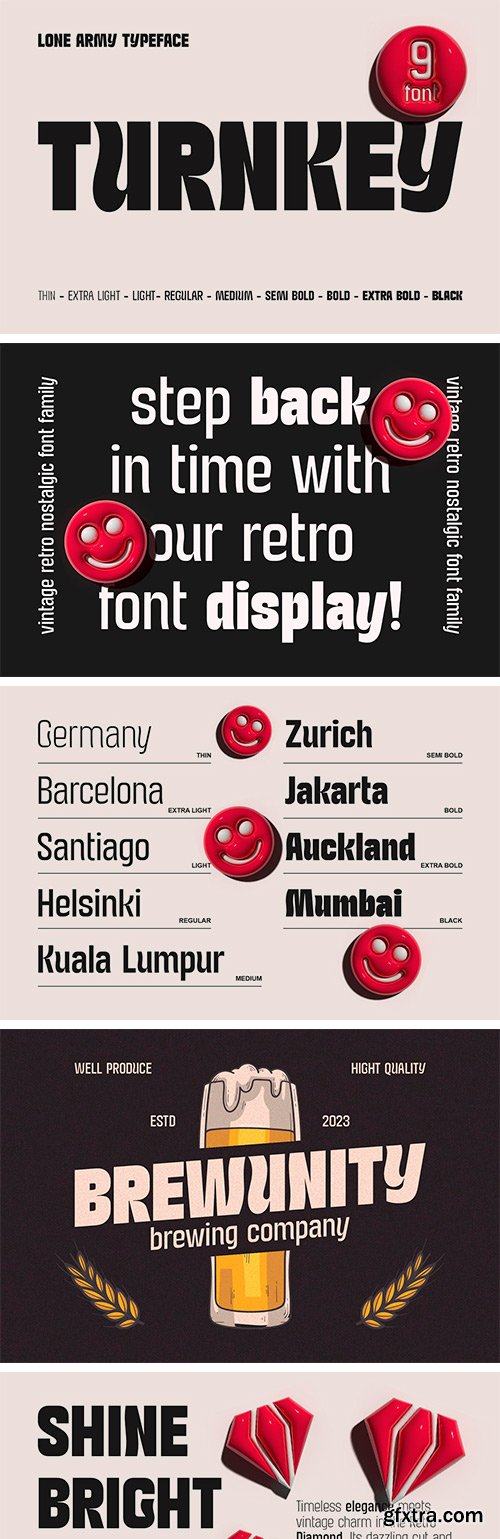 Turnkey Condensed Font Family