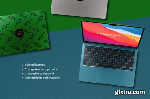 Laptop Air Mockup Cover Open LLQCDJ8