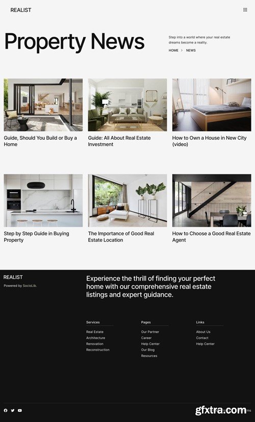 Realist - Real Estate & Property Showcase Elementor Template Kit AF7JWET