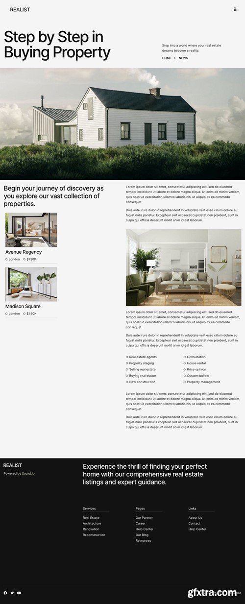 Realist - Real Estate & Property Showcase Elementor Template Kit AF7JWET