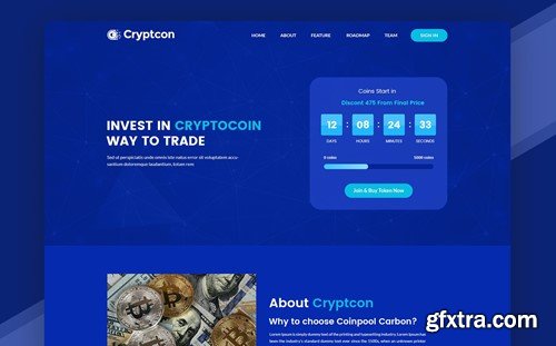 Crypton | ICO & Crypto Currency PSD Template S4SH6CB
