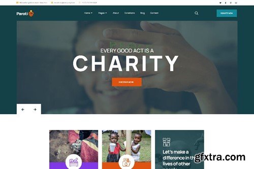 Paroti - Non Profit Charity Elementor Template Kit QWD56MB