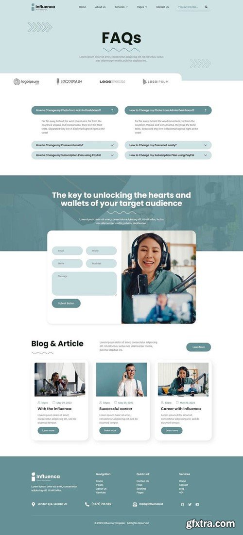 Influenca - Influencer Marketing Agency Elementor Template Kit 6SCJUN4