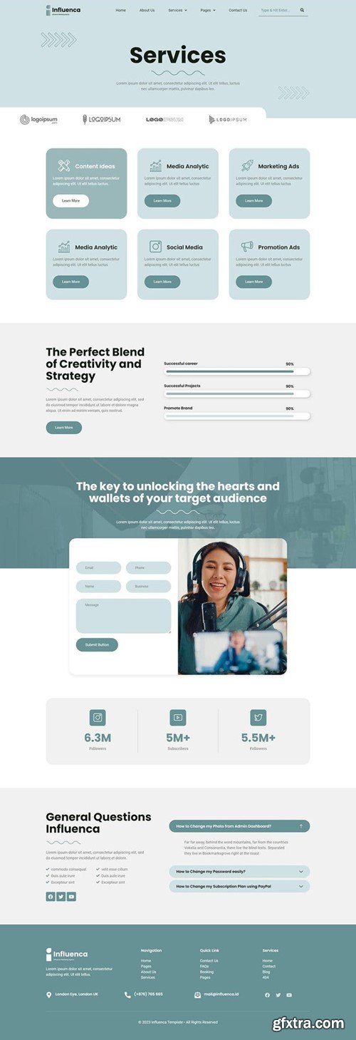 Influenca - Influencer Marketing Agency Elementor Template Kit 6SCJUN4