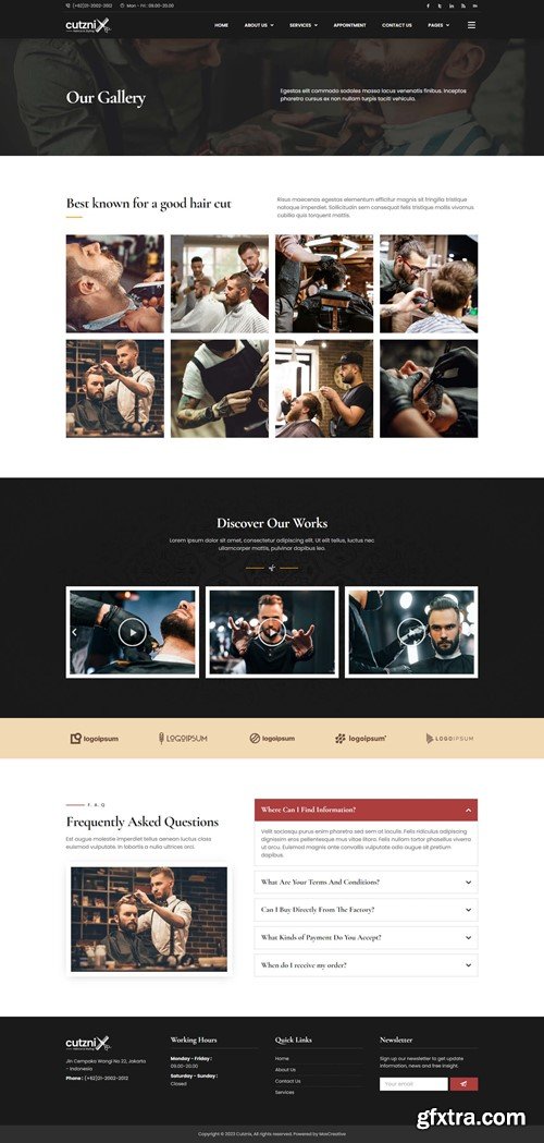 Cutznix - Barbershop & Hair Salon Elementor Template Kit FMYXVQM