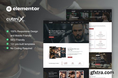 Cutznix - Barbershop & Hair Salon Elementor Template Kit FMYXVQM