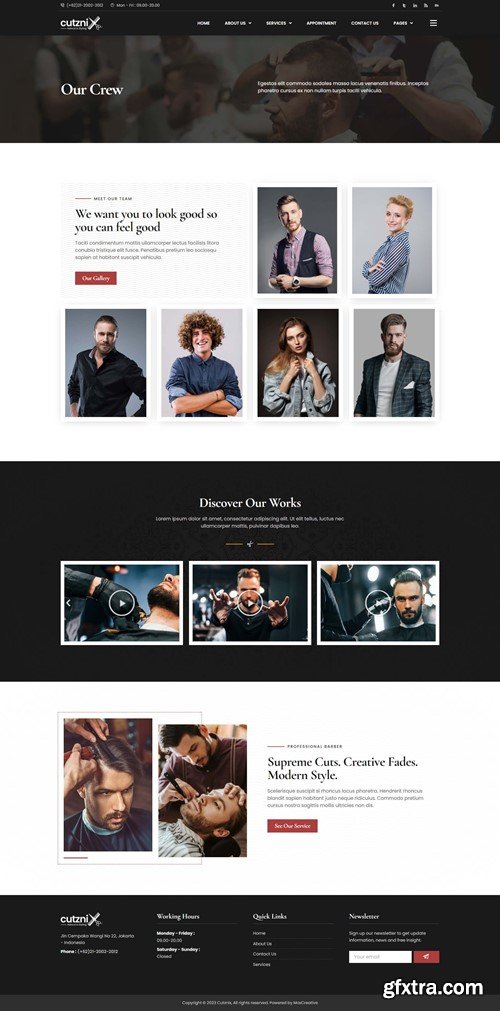 Cutznix - Barbershop & Hair Salon Elementor Template Kit FMYXVQM