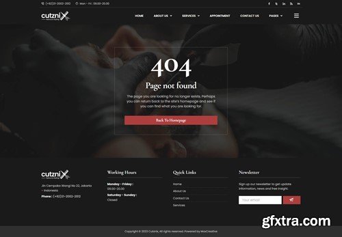 Cutznix - Barbershop & Hair Salon Elementor Template Kit FMYXVQM