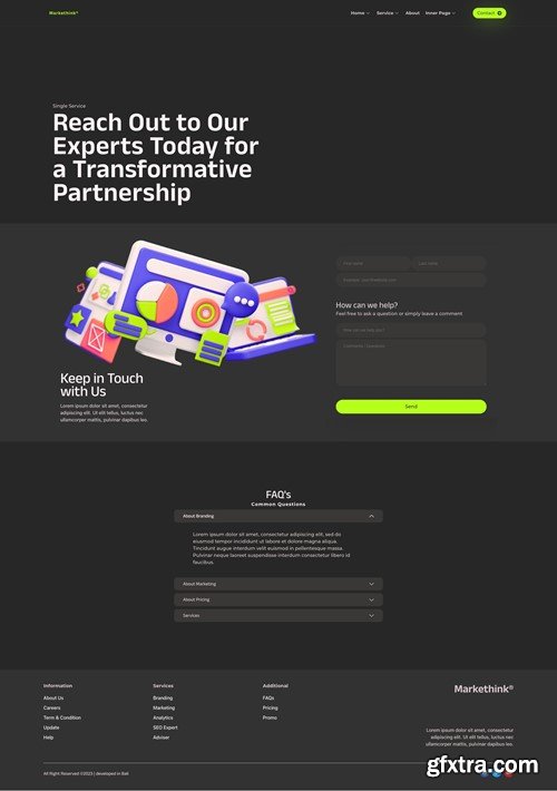 Markethink - Dark Mode Digital Marketing Agency Elementor Template Kit TBNUH6J