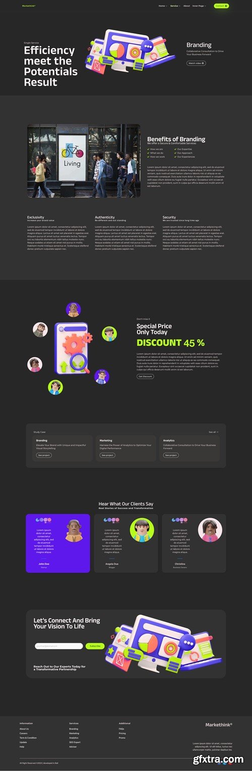 Markethink - Dark Mode Digital Marketing Agency Elementor Template Kit TBNUH6J