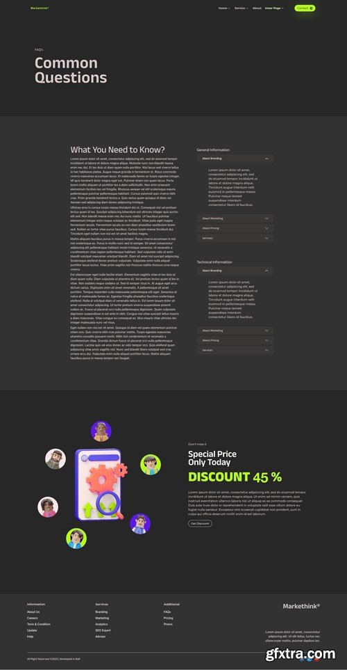 Markethink - Dark Mode Digital Marketing Agency Elementor Template Kit TBNUH6J