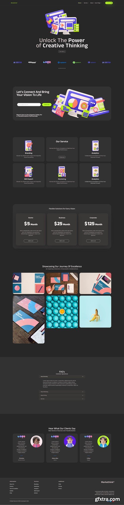 Markethink - Dark Mode Digital Marketing Agency Elementor Template Kit TBNUH6J