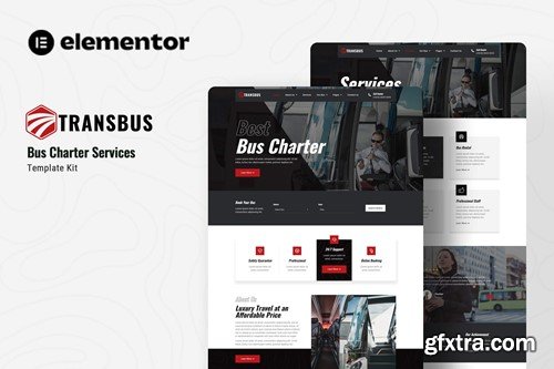 Transbus - Bus Charter Service Elementor Template Kit UQSQLSL