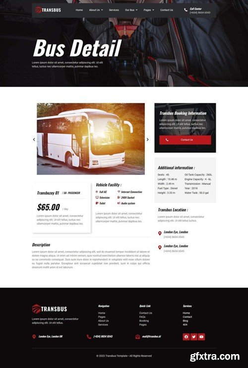 Transbus - Bus Charter Service Elementor Template Kit UQSQLSL