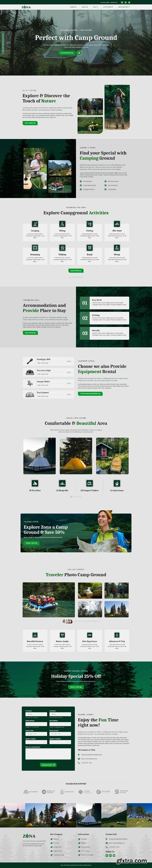 Zona - Camp Ground & Adventure Elementor Template Kit R8529Z9