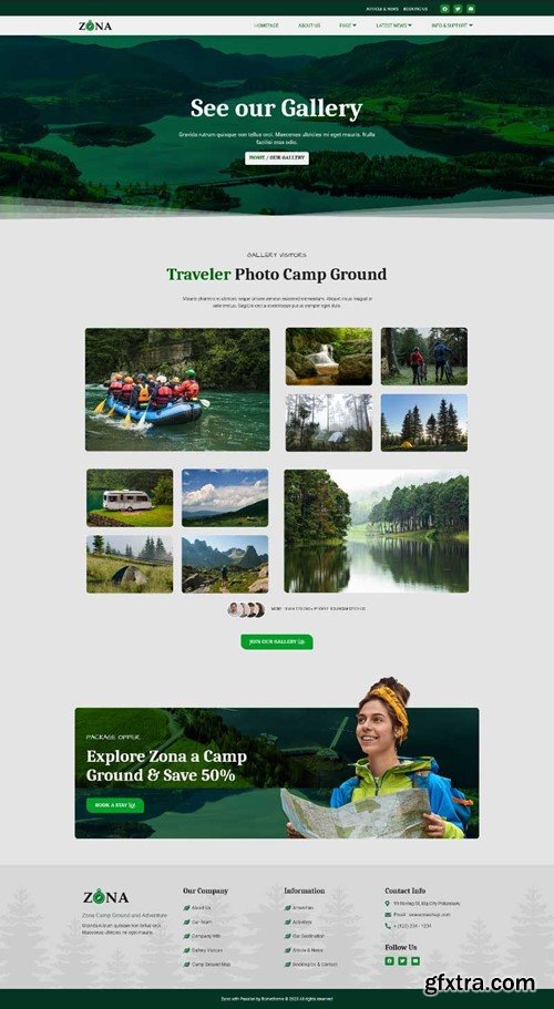 Zona - Camp Ground & Adventure Elementor Template Kit R8529Z9