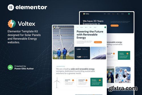 Voltex – Solar Panels & Renewable Energy Company Elementor Template Kit L3M2THG