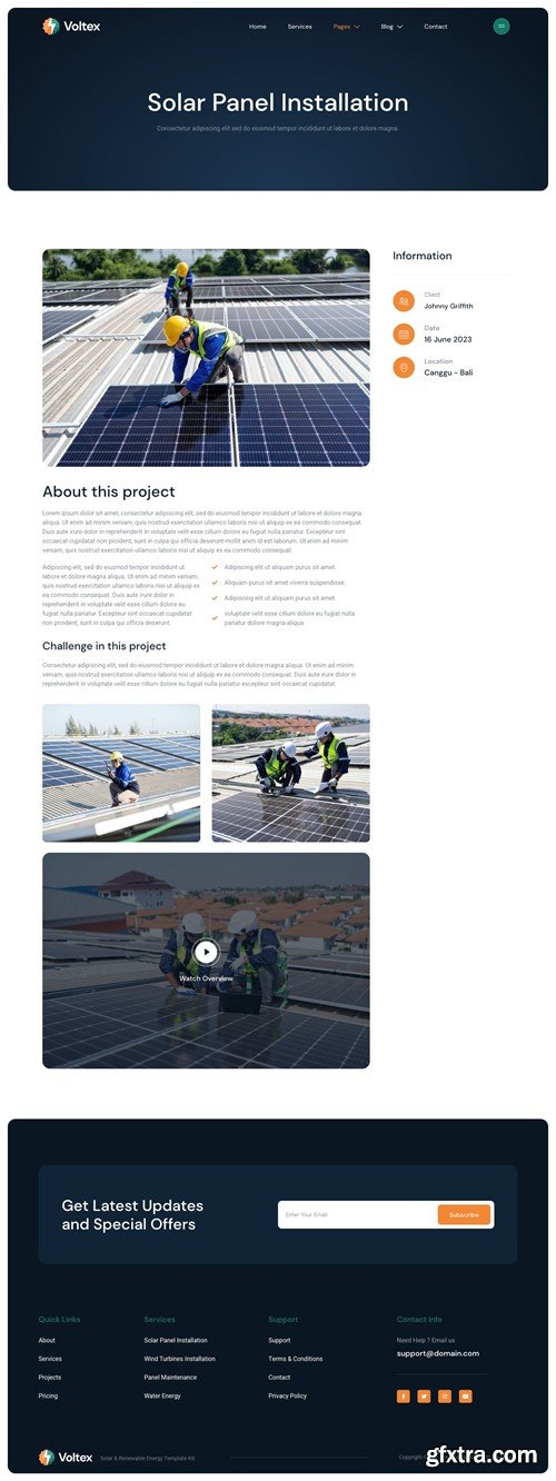 Voltex – Solar Panels & Renewable Energy Company Elementor Template Kit L3M2THG