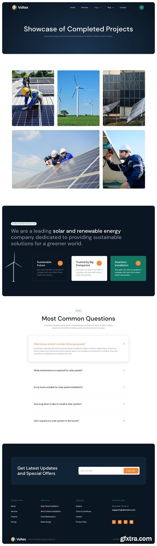 Voltex – Solar Panels & Renewable Energy Company Elementor Template Kit L3M2THG