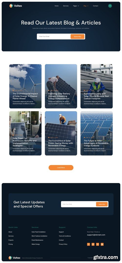 Voltex – Solar Panels & Renewable Energy Company Elementor Template Kit L3M2THG