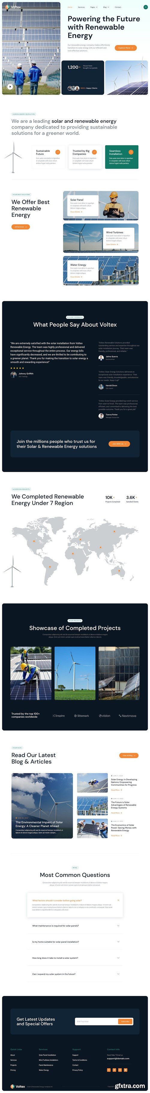 Voltex – Solar Panels & Renewable Energy Company Elementor Template Kit L3M2THG