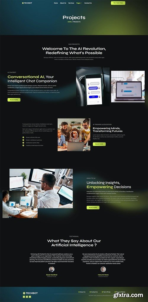 Techbot - Artificial Intelligence & Technology Services Elementor Template Kit E89HD27