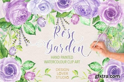 Watercolor Purple Garden design