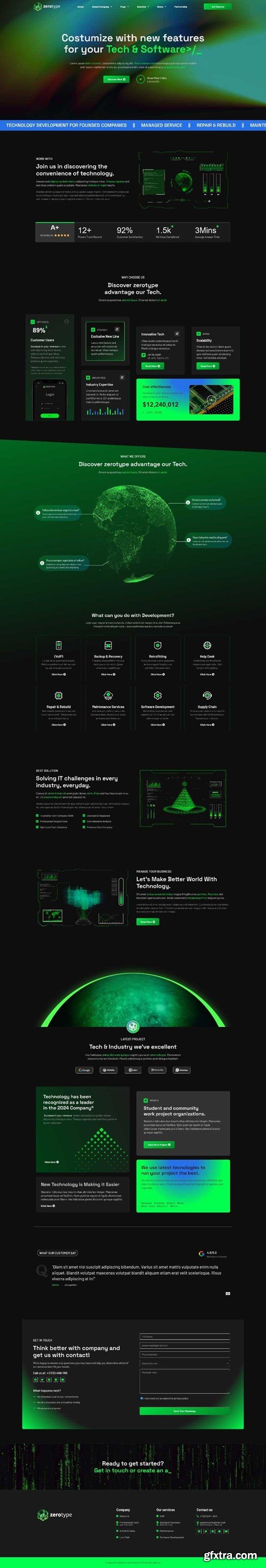 Zerotype - Technology & Software Company Elementor Template Kit Z4N6VA4