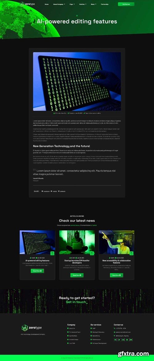 Zerotype - Technology & Software Company Elementor Template Kit Z4N6VA4