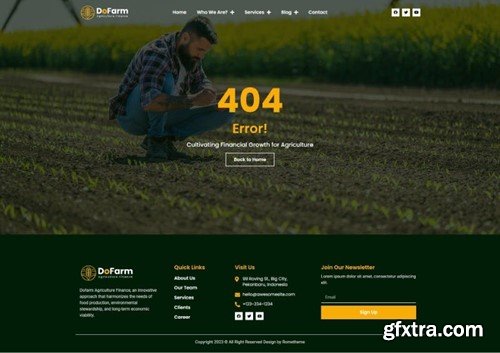 Dofarm - Agriculture Finance Elementor Pro Template Kit ZJ2S3KW