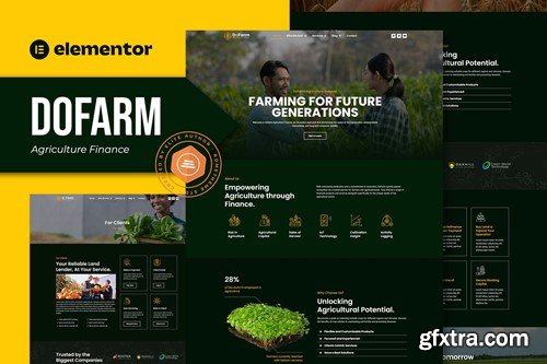 Dofarm - Agriculture Finance Elementor Pro Template Kit ZJ2S3KW