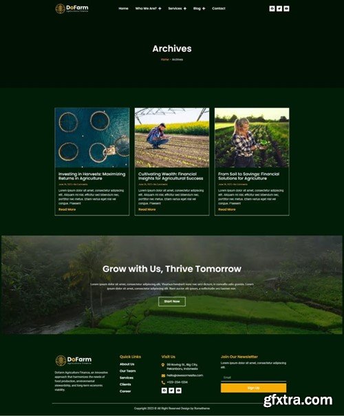 Dofarm - Agriculture Finance Elementor Pro Template Kit ZJ2S3KW