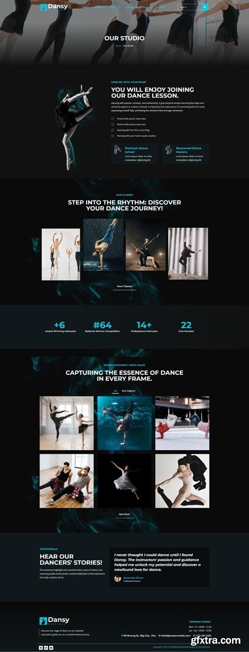 Dansy - Dance Studio Elementor Pro Template Kit 79M8WUJ