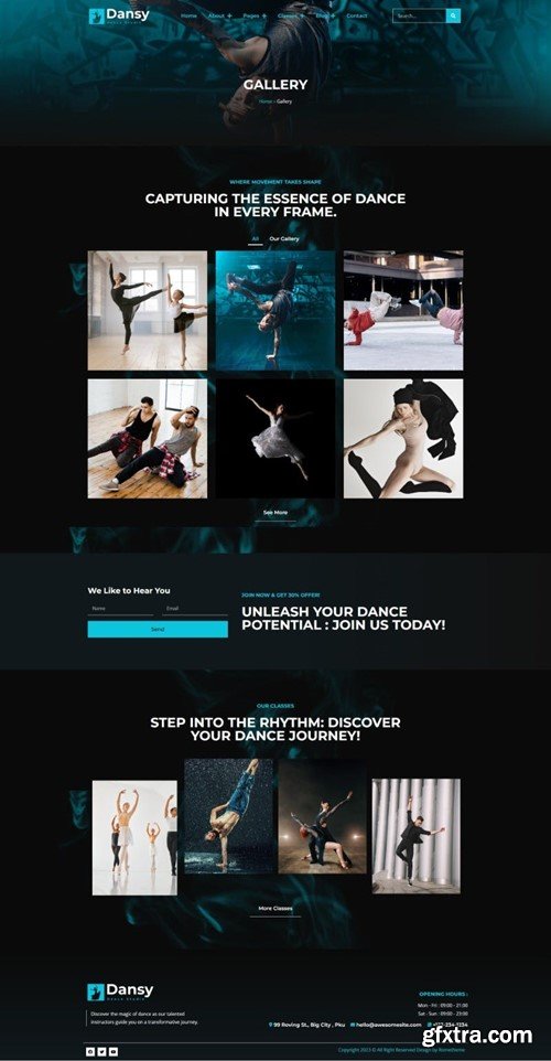 Dansy - Dance Studio Elementor Pro Template Kit 79M8WUJ