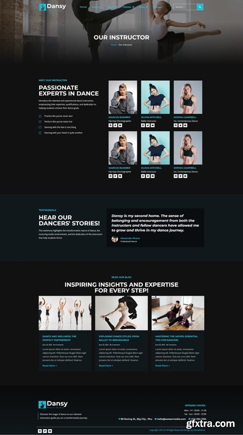 Dansy - Dance Studio Elementor Pro Template Kit 79M8WUJ