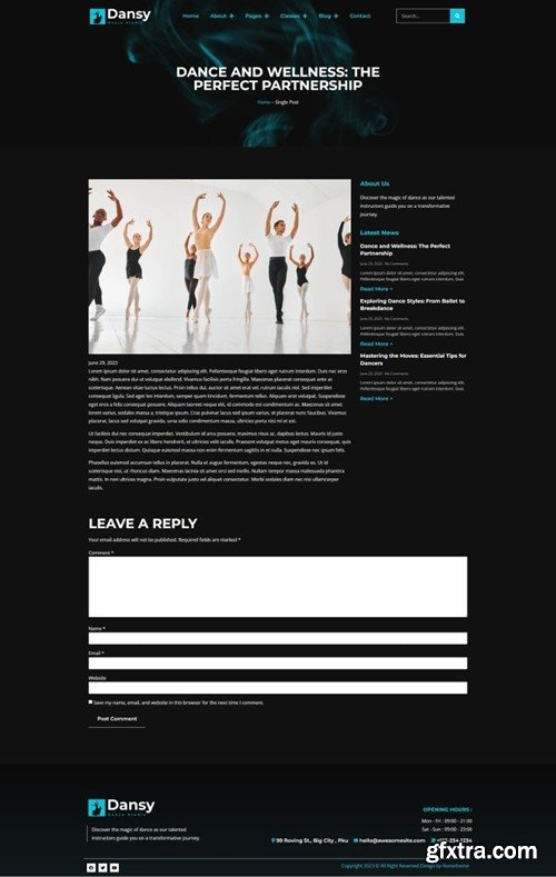 Dansy - Dance Studio Elementor Pro Template Kit 79M8WUJ