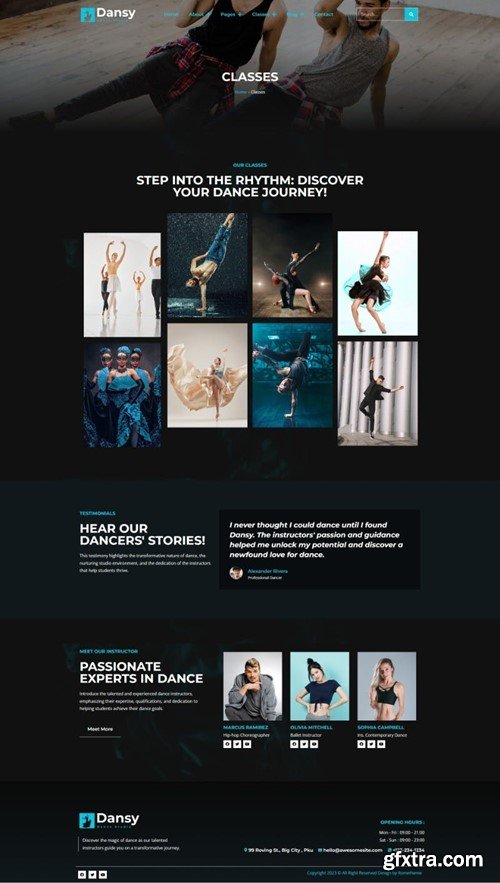 Dansy - Dance Studio Elementor Pro Template Kit 79M8WUJ