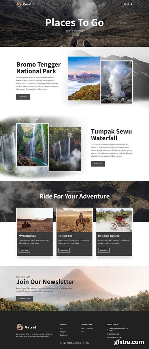 Vatrel - Adventure & Tour Elementor Template Kit 3RCWGYY