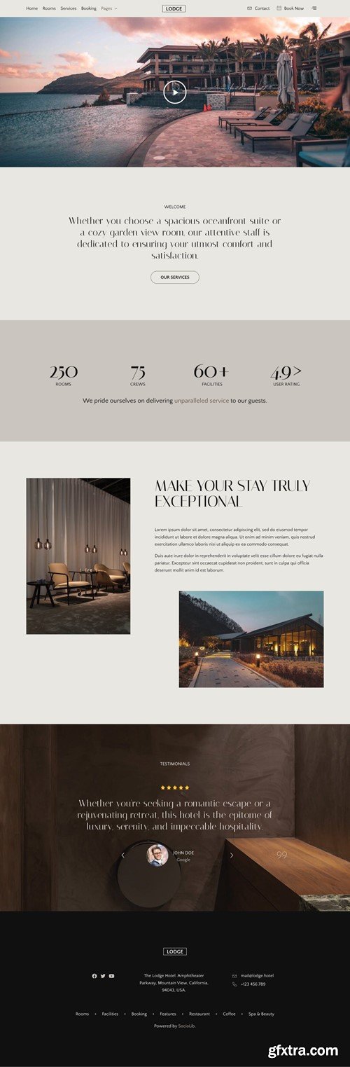 Lodge - Hotel & Resort Elementor Template Kit 9D3Q3RF