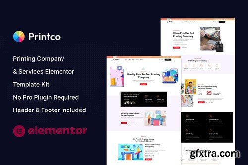 Printco - Printing Company & Services Elementor Template Kit 589VRES