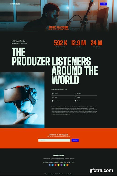 The Produzer - Music & Band Elementor Template Kit T38PSHF