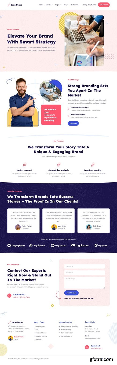 Brandfocus - Branding Agency Elementor Template Kit 9HM22X4