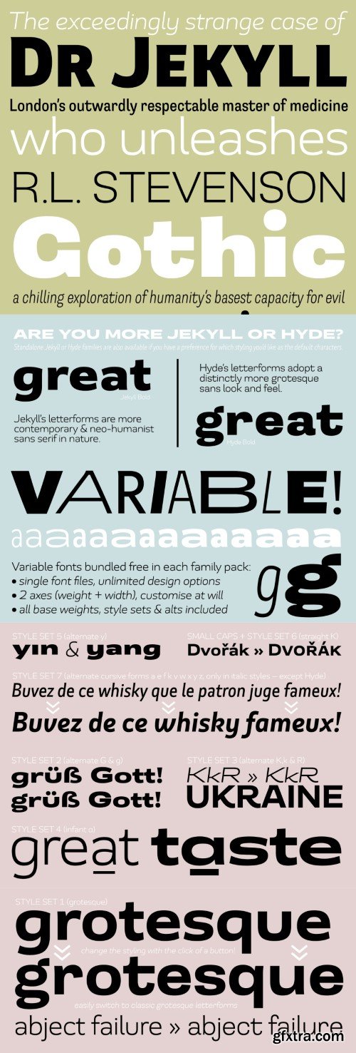 Jekyll & Hyde Font Family - 84 Fonts