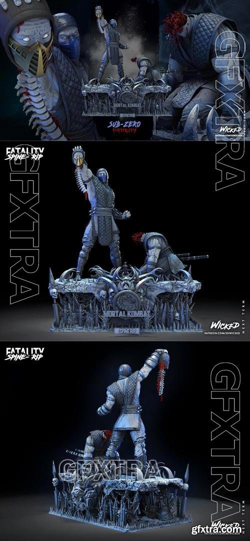 WICKED - Sub Zero and Scorpion Diorama SPINE RIP Sculpture &ndash; 3D Print Model