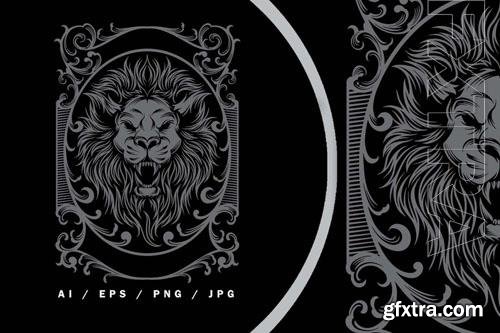 Lion Heraldic Vintage Emblem Logo Illustration vol 2