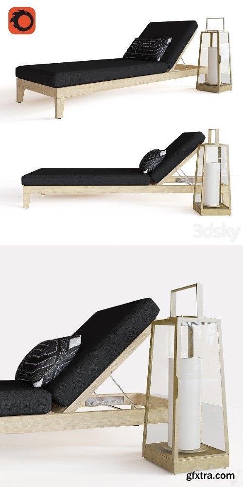 Pro 3DSky - BALMAIN TEAK CHAISE